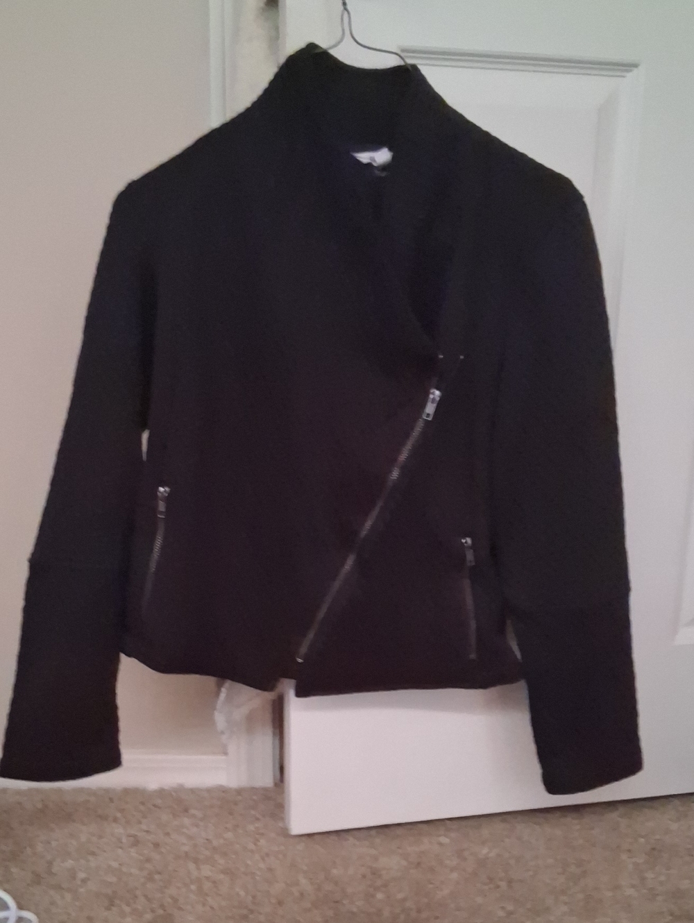 BB Dakota Black Asymmetric Zip Puffer Jacket